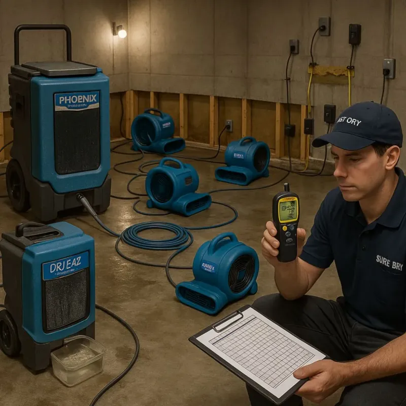 Structural Drying and Dehumidification process in Portland, TN
